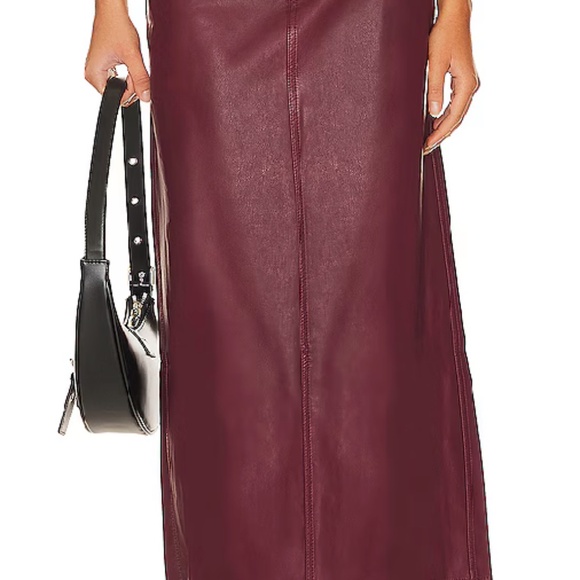 Free People  -  We The Free City Slicker Leather Maxi Skirt - Picture 3 of 6